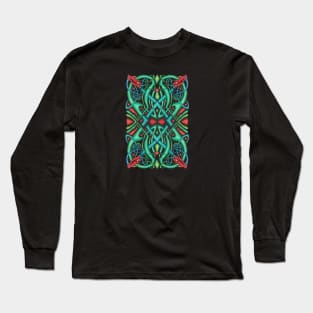 Dragon Head Irish Celtic Knot Jewel Tones Long Sleeve T-Shirt